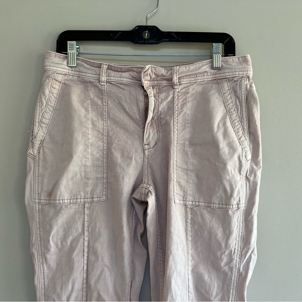 by Anthropologie ‘The Wander’ Linen Blend Utility Pant in Pale Pink, size 29 - Picture 4 of 10